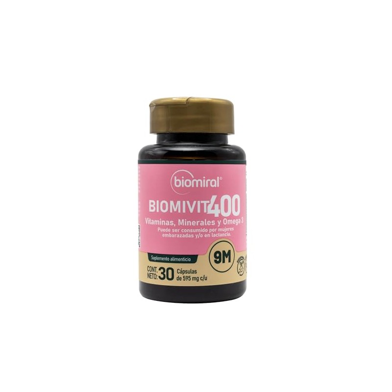 Biomiral Biomivit 400 Multivitamínico Mujer Vitamina B12 Ácido Fólico Omega