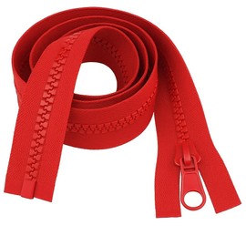 Classic Red 18" (46cm) Open Ended Zip – Heavy-Duty #5 Plastic Teeth for Sewing, Upholstery & Medium Garments by Giddy Square