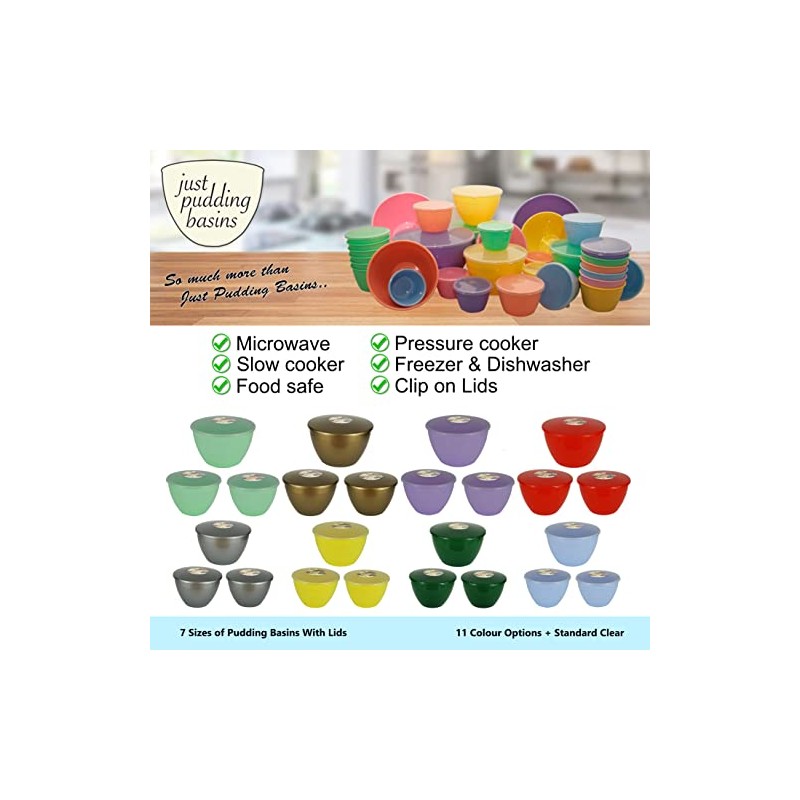 Just Pudding Basins Pastel Colours 2 Pint 1.14 Litre Basin