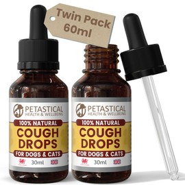 Petastical Kennel Cough Treatment for Dogs Cats Pets, Mullein Cough Drops for Dry Cough, Throat and Respiratory Support, No Nasty Chemicals, Made in UK (60ml)