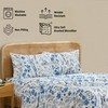 HLC.ME Blue Floral Bed Sheets - 4 Piece Bed Sheet