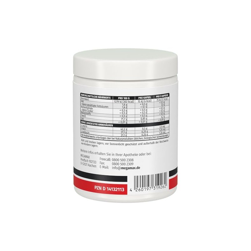 Megamax BCAA 1000 mg dietary supplement with BCAA PZN 14132113