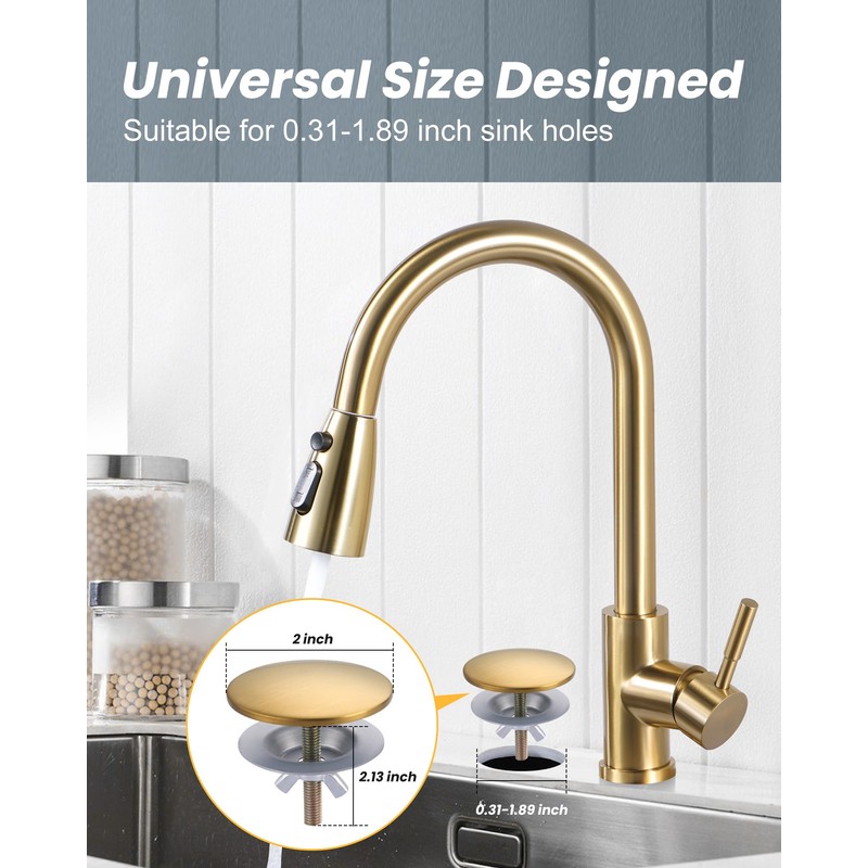 Kitchen Sink Hole Cover, 2 PCS Faucet Plate Stopper, Countertop