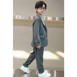Boy's 2-piece Set, Spring, Autumn, Top and Bottom Set, Boys Suit, Graduation, Formal, Children, Suit Set, Kids Clothes, Junior Clothes, Photo Color: B, 160