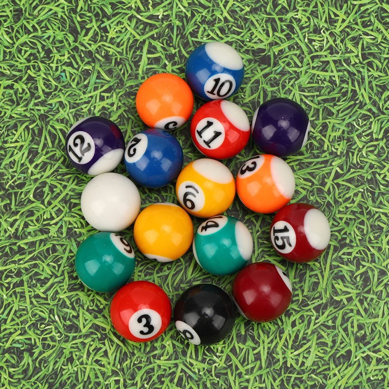 25MM Billiard Balls Set, 16PCS Resin Small PoolBalls with Numbered