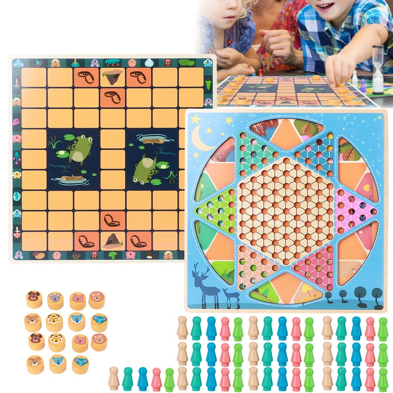 Animal Checker Children Chess Toys Educational MultiFunction Desktop Games Toy(#1