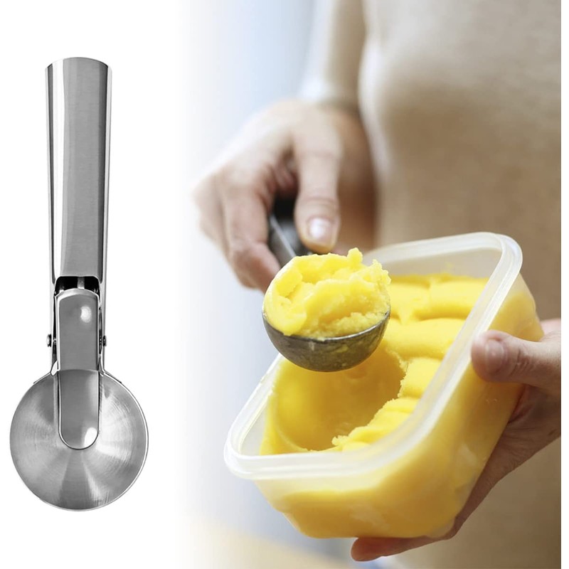 Ice Cream Spoon, Ice Cream De, Spherical Shape, Stainless Steel