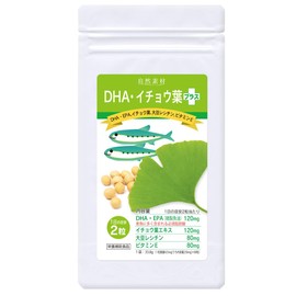 Dainichi Healthy Foods DHA EPA Ginkgo Biloba Leaf 80 Capsules x 1 Bag (40 Day Supply), Soy Lecithin, Vitamin E Formulation, Supplement