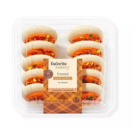 Frosted Sugar Cookies (Orange) - 13.5oz/10ct - FrostyDelights (Pack of 2)