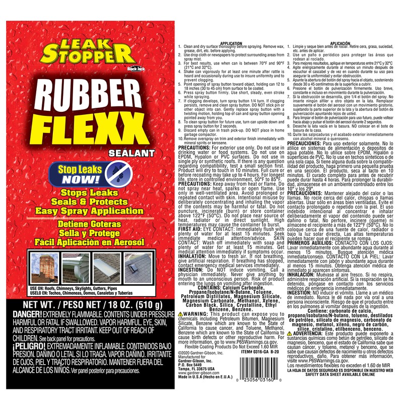 Leak Stopper Rubber Flexx – 18oz Waterproof Repair & Sealant