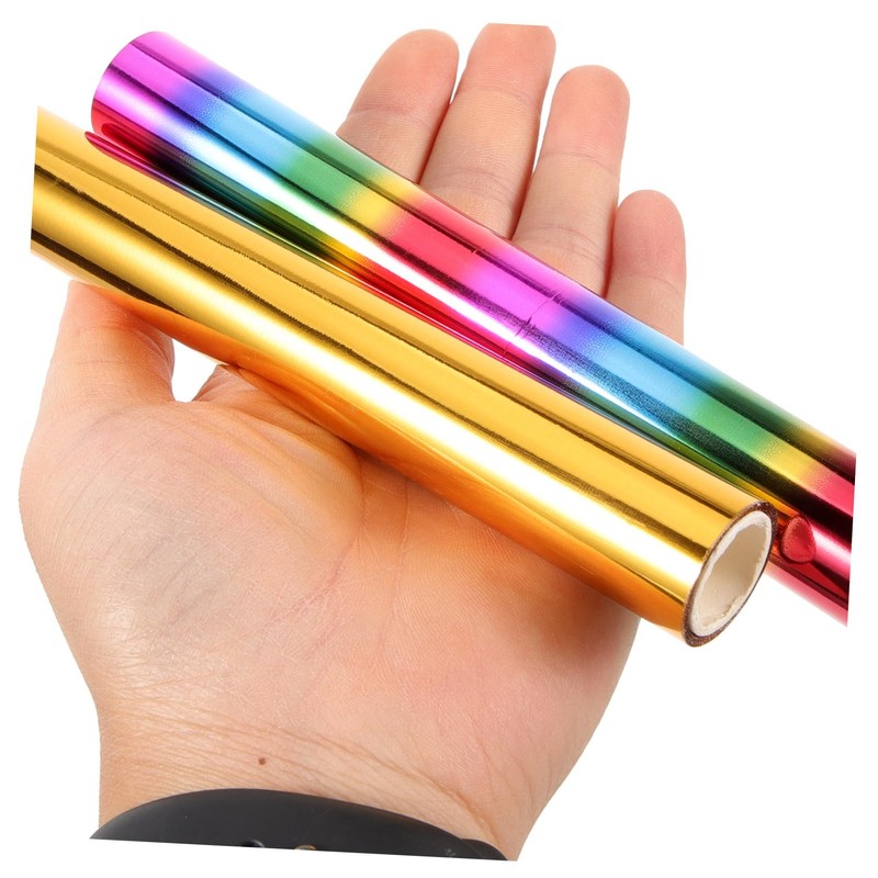 Hohopeti DIY Heat Transfer Supplies 2 Rolls Gold Stamping Aluminum