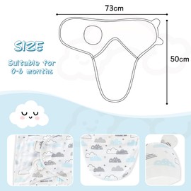 ZEPIQOR 1 Piece Swaddling Sack Baby 0-3 Months Baby Swaddling Cloth with Head Protection for Girls Boys Baby Sleeping Bag for Newborn Toddlers 100% Organic Cotton Baby Swaddle Blanket for Infants
