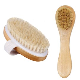 Set 1 Cepillo Facial Y 1 Cepillo Corporal Ovalado Ideal Para Exfoliar Eliminar Celulas Muertas Aclara Piel Y La Suaviza