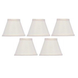 Upgradelights White Silk 5 Inch Clip On Chandelier Lamp Shade (Set of 5) 2.5x5x4.15