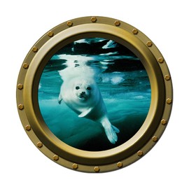 Harp Seal - Porthole Wall Decal