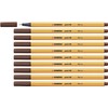 STABILO Point 88 Fineliner Pen,Brown,Pack of 10