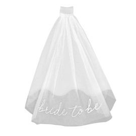 Mebiosi Bridal Wedding Veil for Bachelorette Party，Bachelorette Bride To Be Embroidered Veil，Bachelorette Party Favors Accessories（White）