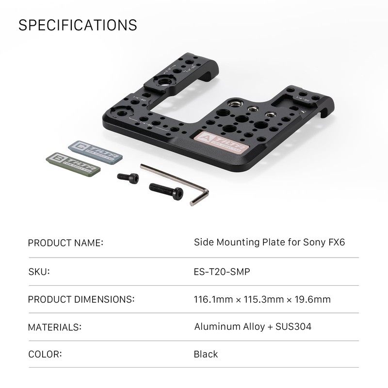 TILTA Side Mounting Plate Compatible with Sony FX6, with Camera