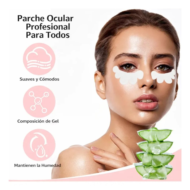 100 Pares Parches Hidrogel Media Luna Para Pestañas
