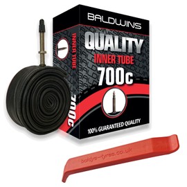 700c Baldwins Road/Racing Bike/Cycle Inner Tube 700 x 20c to 25c (Fits any 20c, 22c, 23c, 25c tyre) 60mm Extra Long Presta/French Type Valve & BALDY'S TYRE LEVER