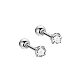 COSMO CARAT 14K Gold Plated Nap Earrings Sterling Silver Flat Back Stud Earrings Moon Star Screw Back Hypoallergenic Earrings Tiny Everyday Cartilage Helix Celestial Piercing Earrings For Women