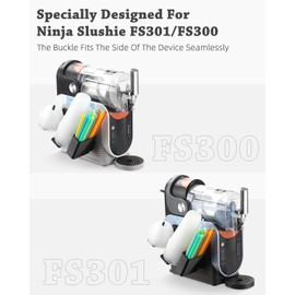Cup Organizer for Ninja Slushie Machine FS301 & FS300-3-in-1 Side-Mounted Holder for Cups, Lids & Straws - Accessories for Ninja Slushie Machine