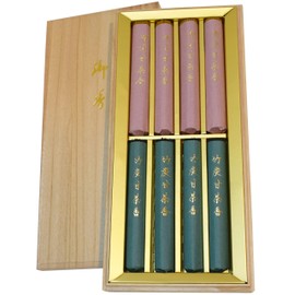 Awaji Baikundo Incense Gift for Mourning Sympathy Incense, Gift Offer, Incense for Proprietary, High Quality Incense Gift Cleaning, Bamboo Charcoal Sweet Tea Incense, 8 bundles, Paulownia Box, 49