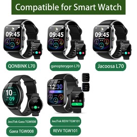 Compatible for QONBINK Smart Watch Bands, 22mm Slim Vintage Leather Strap Replacement Compatible for QONBINK, ganopterygon, Jacoosa L70 1.85" Smart Watch, Compatible for JeeJTek Gaea TGW008, REVV