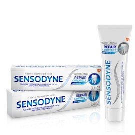 Sensodyne Repair and Protect Whitening Toothpaste, Toothpaste for Sensitive Teeth and Cavity Prevention, 3.4 oz (Pack of 2)