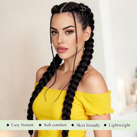 2 Pack Braid Ponytail Extension With Elastic Tie 26 Inch Black Straight Sleek Wrap Around Braid Long Braided Ponytail Extension for Women