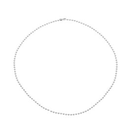 PATIKIL Silver-tone Beaded Chain Necklace, Titanium Steel 2mm Bead Ball Chain Necklace Y2K Punk Necklace for Women and Men Jewelry Gift, 17.72 Inch Length