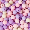 PandaHall 190pcs Matte Acrylic Beads 8mm Purple Round Loose Beads