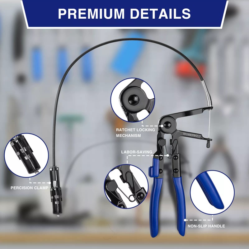 WORKPRO Flexible Hose Clamp Pliers, 27” Hose Clamp Automotive Clamp
