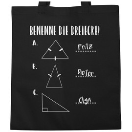 Shirtracer - Cotton Bag - Name the Triangles Math, 1 black