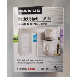 Sanus 1-Gang Specialty Size Outlet Shelf White Plastic Indoor Wall Plate L0S1-W1