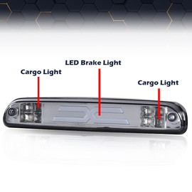 LED 3rd Third Brake Light Compatible with Ford F250 F350 F450 F550 Super Duty 1999-2016/Compatible with Ford Ranger 1993-2011 Third Brake Stop Lamp Smoky Lens Chrome Housing