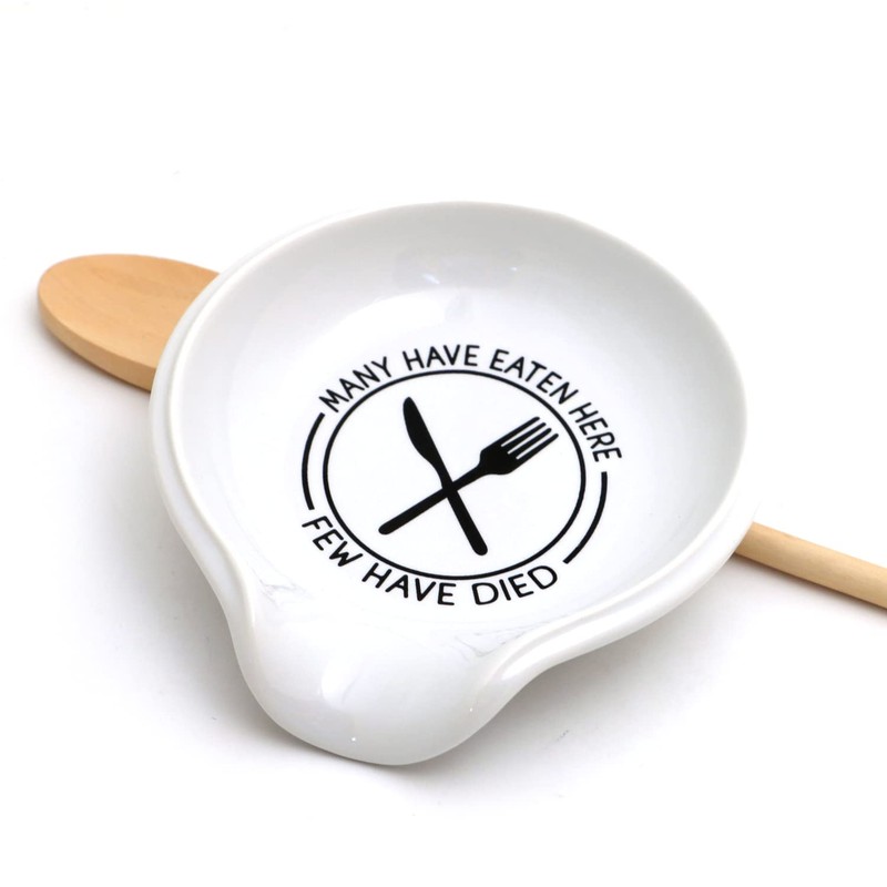 Many Have Eaten Here Handmade Ceramic Spoonrest LennyMud by Lorrie