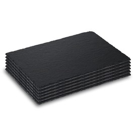 Sisson Distribution Premium Slate Cheese Board Set - 6 x 10"x8" Black Serving Platters for Meat, Cheese, Appetizers & Parties - Elegant Stone Trays for Housewarming Gifts & Entertaining