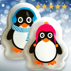 all-around24 Hand Warmer Set Pocket Warmer Children Reusable Hand Warmer Kink Pocket Warmer Christmas Hand Warmer Finger Warmer Reusable (Set of 2 Penguins)