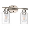 Ascher 2-Light Bathroom Light Fixtures, Modern Vanity Lights with Clear