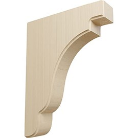 Ekena Millwork BKTW02X07X10BERW Bedford Wood Wood Brackets, 1 3/4"W x 7 1/4"D x 9 1/2"H , Rubberwood