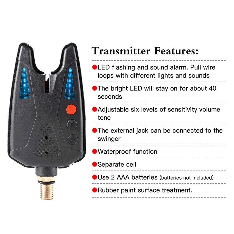 Electronic Fishing Alerts Bite Alarm LED Wireless Fishing Alarm Digital