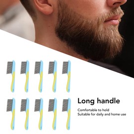 Lice Comb Flea Comb, 10pcs Lice Comb Stainless Steel Fine Teeth Prevent Damage Long Handle Remove Louse Comb