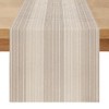 Striped Table Runner 40 x 180 cm Beige Brown Modern