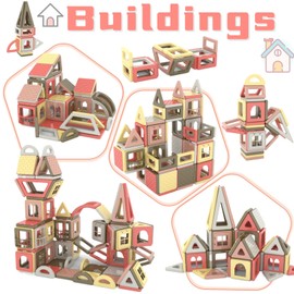 ASOK Magnetic Building Blocks Construction Toy for Children, 169-Piece STEM Learning Toy with Storage Bag, Creative Learning Toy for Boys and Girls from 3 Years