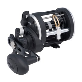 PENN Rival™ Level Wind, Fishing Reel, Conventional Reels, Sea - Boat and Kayak Fishing Reel - Heavy Duty Saltwater Reel for Cod, Bass, Flatfish, Rays, Tope, Pollack, Black/Silver, 20LC | Left Hand