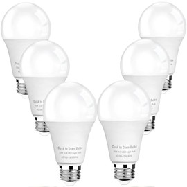 SETEN 6-Pack Dusk to Dawn LED Light Bulbs, 75W Equivalent, 2700K 1,100LM, Automatic On/Off Outdoor Light, E26 A19 10W Bright Porch Light Bulbs, for Indoor/Outdoor Yard Patio Garage Garden
