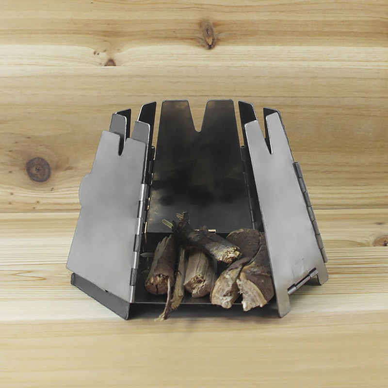 Mini Folding Stainlesss Steel Hexagon Wood Stove Portable Outdoor Camping