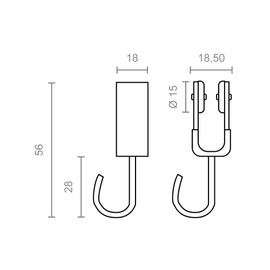 MICEL - 92578 Pulley for Sun Shade Sail Pack of 2 for Inner Bearing Black 18.5 x 18 x 56 mm