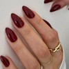 YOSOMK Medium Press on Nails Almond Burgundy Red Fake Nails